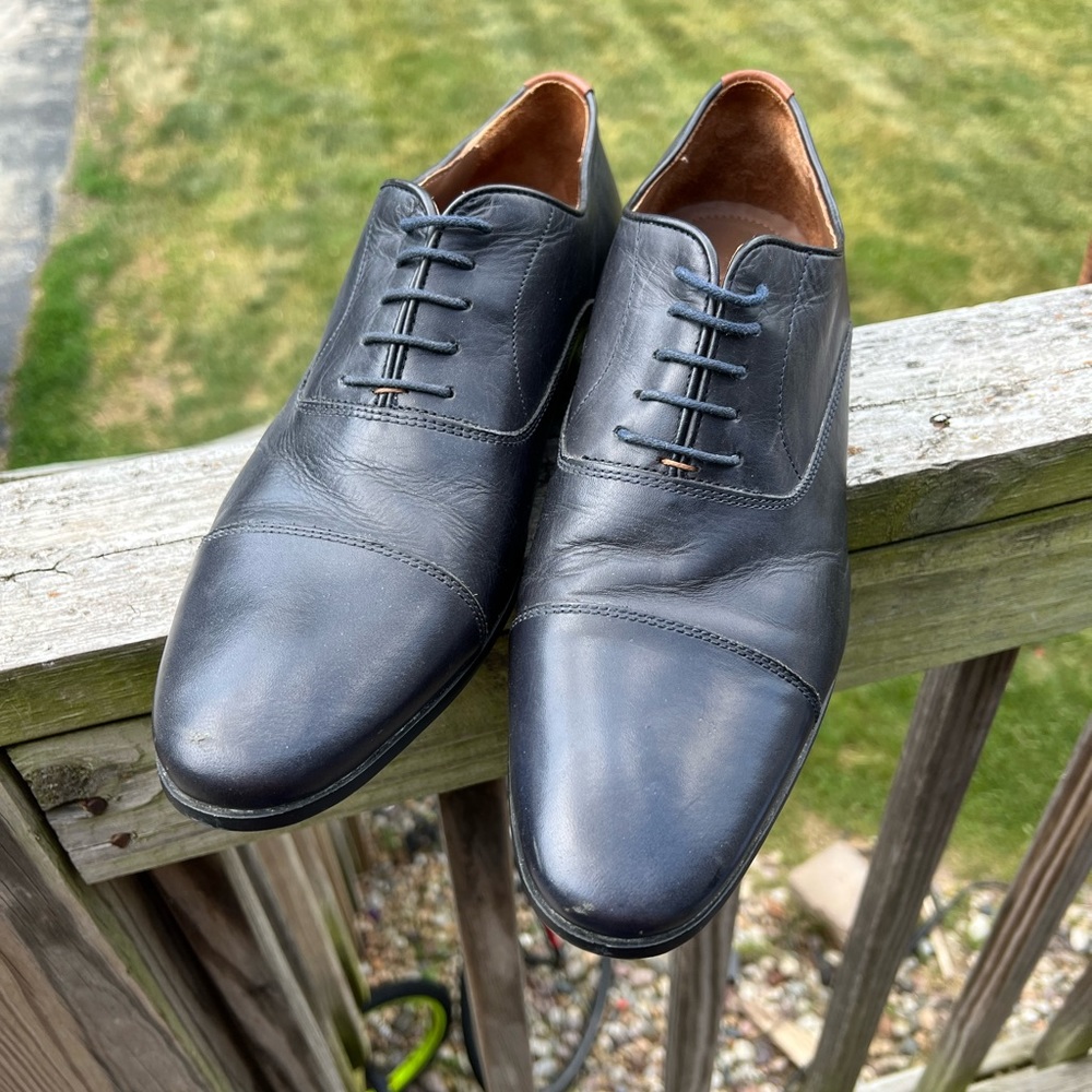Dark Blue Aldo Cap Toe Oxfords